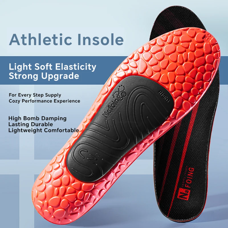 1 Pair Anti Slip Embedded Running Insoles-Comfortable Light High Elastic Air Cushion, Shock Absorption Insoles for Men Women