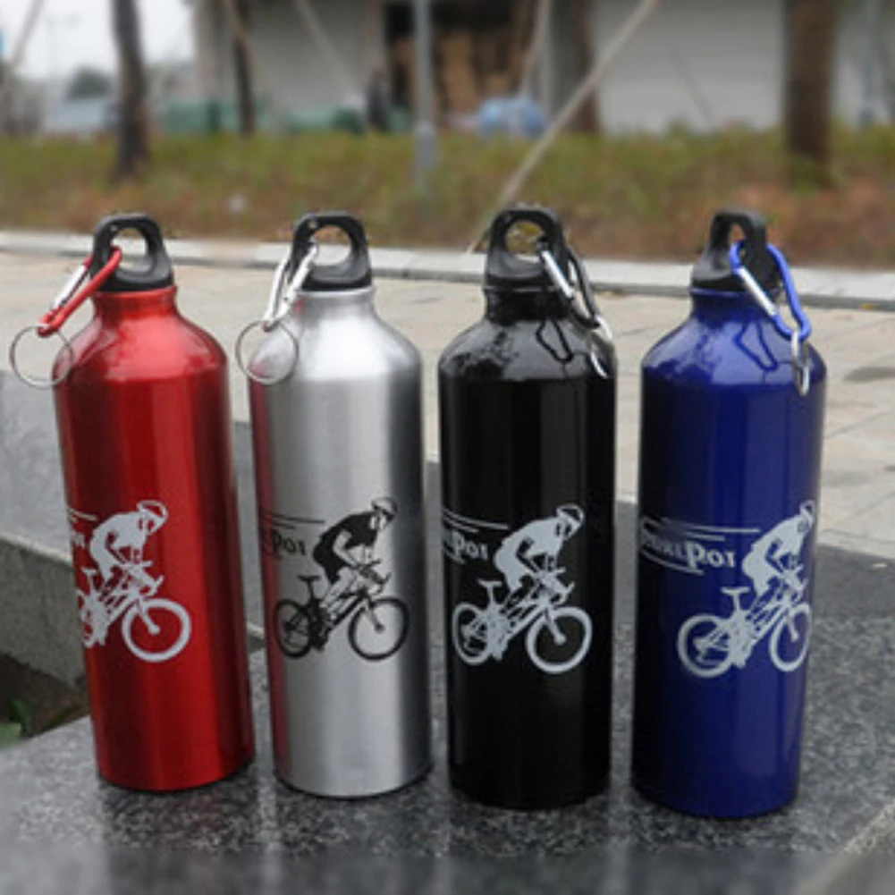 750ml Bicycle Sports Water Bottle Aluminum Alloy Mountain Bike Water Cup With Carabiner Cycling Accessories water bottle bicycle water bottle sports bottle