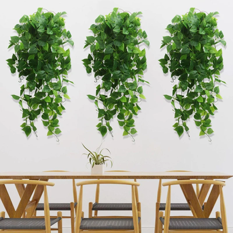 Planta colgante Artificial, hojas de hiedra falsas, enredadera de 105cm/41  pulgadas, trébol, planta, verdor para