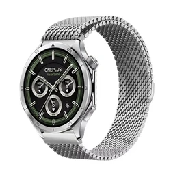 Magnetic Milanese Steel Wristband Strap - Adjustable - 18MM Watch Band (Silver)