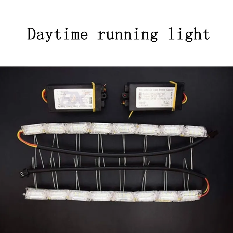 2Pcs DRL LED Daytime Running Light Strip Flexible Waterproof Headlight Turn Signal Yellow Lamp Car Decorative Driving Lights 12v