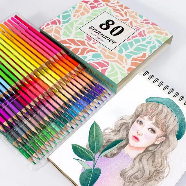 80 Colors Assorted Soft Tone Oil Coloring Pencils in Box Hand Drawing Graffiti Art Student stationery 6