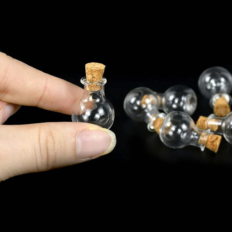 10pcs Cute Glass Bottles glass bottles mini glass bottles With Cork Stopper Mini Clear Wishing Bottles Message Favor Containers For Wedding Birthday Party Decor