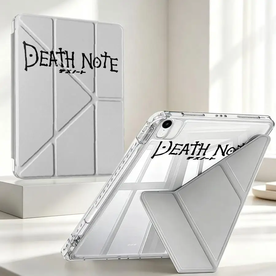Black Letter Print Tablet Case with Pen Slot Cover
