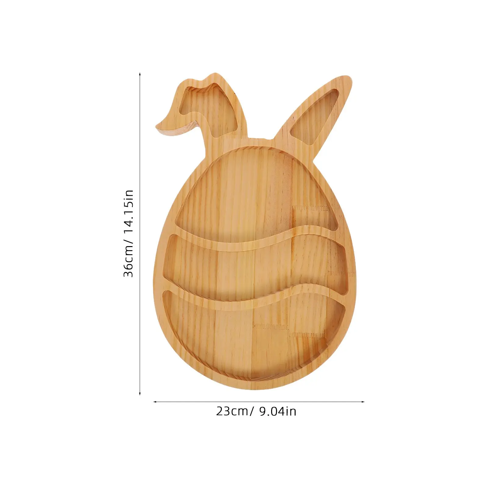 Rabbit Tray Bunny Decor Easter Plates Platters Candy Dish Wooden Serving Snack Shaped Kitchen 3