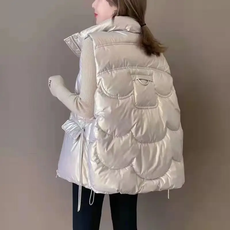 Down Cotton Vest for Women Short Plush Coat Trendy Outwear New Fashion Autumn and Winter 2023