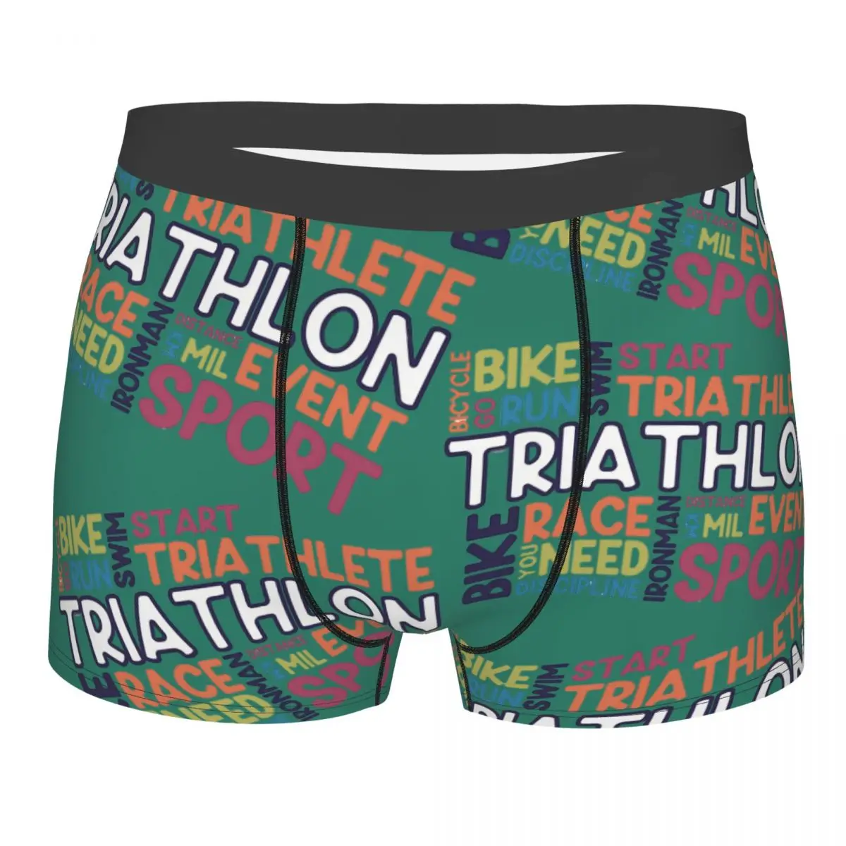 Triathlon Bucket Men Printed Boxer Briefs Underpants Triathlon All letters Highly Breathable Top Quality Birthday Gifts