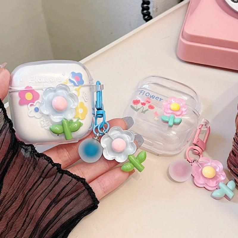 Per Huawei Freebuds Se 2 Custodia Cute Colorful Flower Keychian Auricolari In Silicone Cover Trasparente Per Huawei Freebuds Se2 Cover