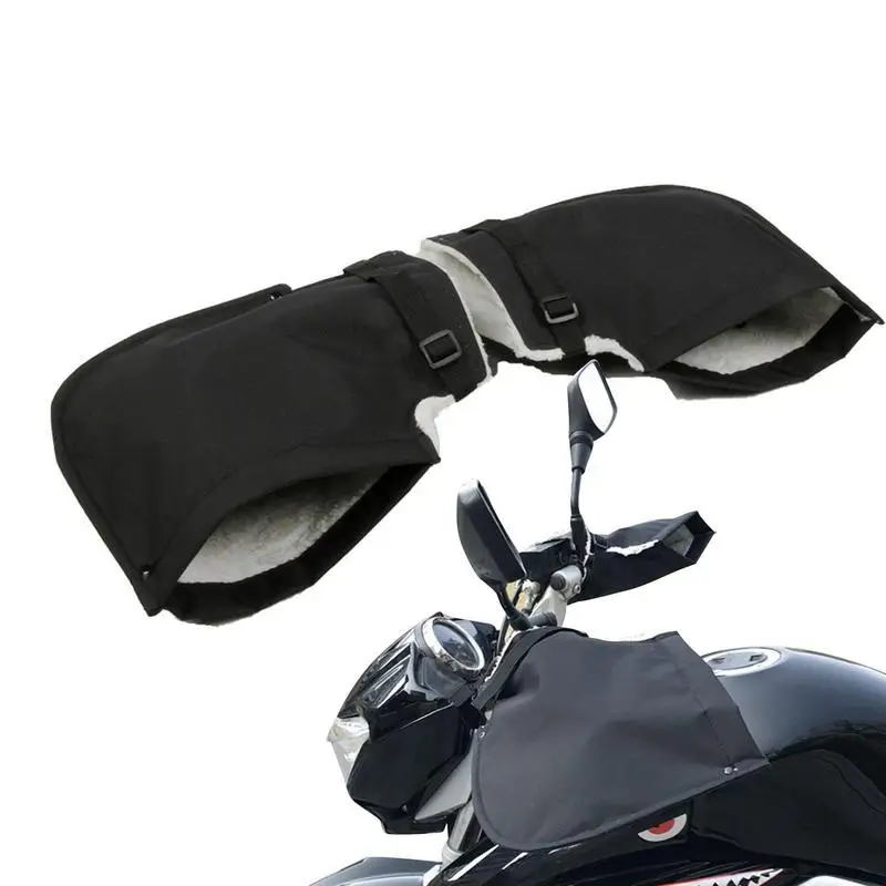 цена Motorcycle Handlebar Gloves Waterproof Motorbike Hand Warmer Protection Cover Windproof Scooter Motorbike Mitts For Cold Weather