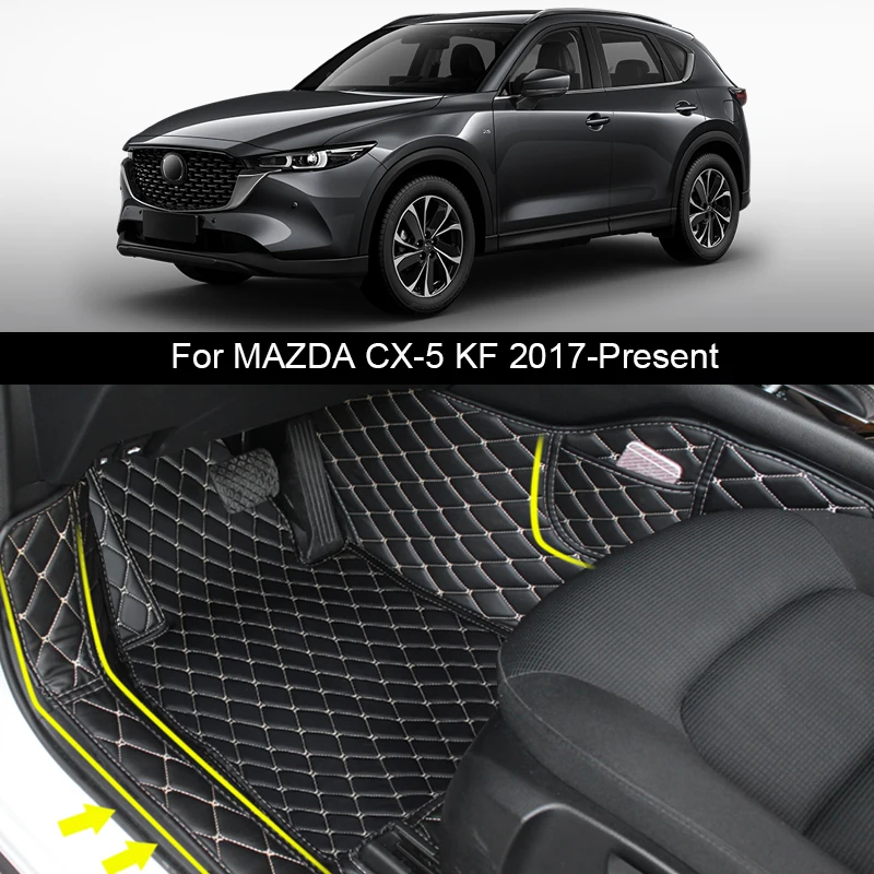 

Anti-Dirty For MAZDA CX-5 KF 2017-2025 Custom PU Leather Car Foor Mat Wear Resistant Waterproof Wire Mat Auto Accessory