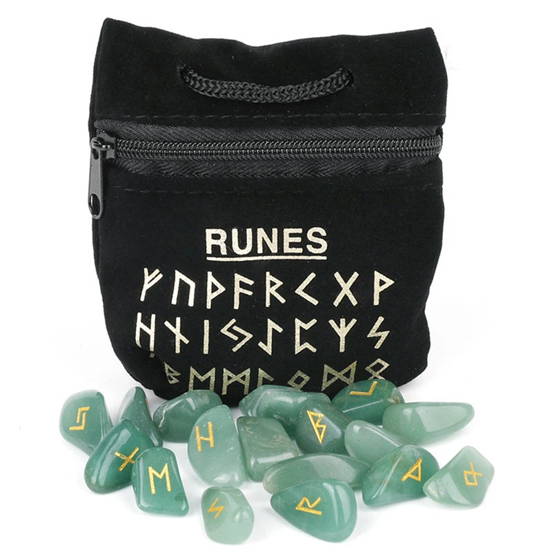 Rune Stones Rune Stones With Storage Bag Witches Runes Set Natural Crystal Divination Stones For Dowsing Meditation Balancing