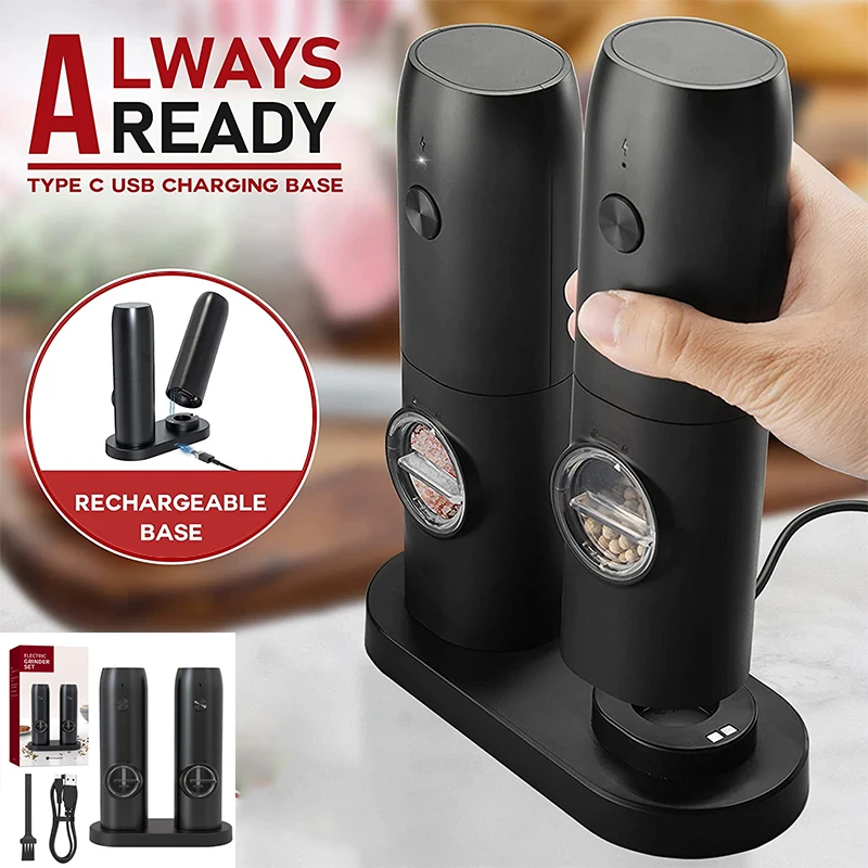 Trudeau Electric Rechargeable Salt & Pepper Mills