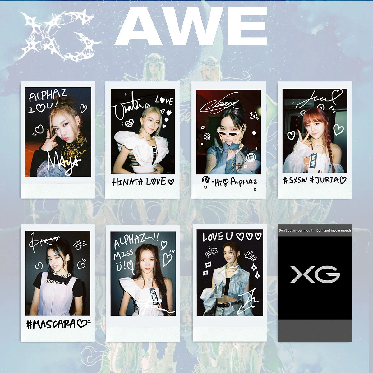 Kpop XG AWE Album Photocard Double Sides Printing Bright Film LOMO