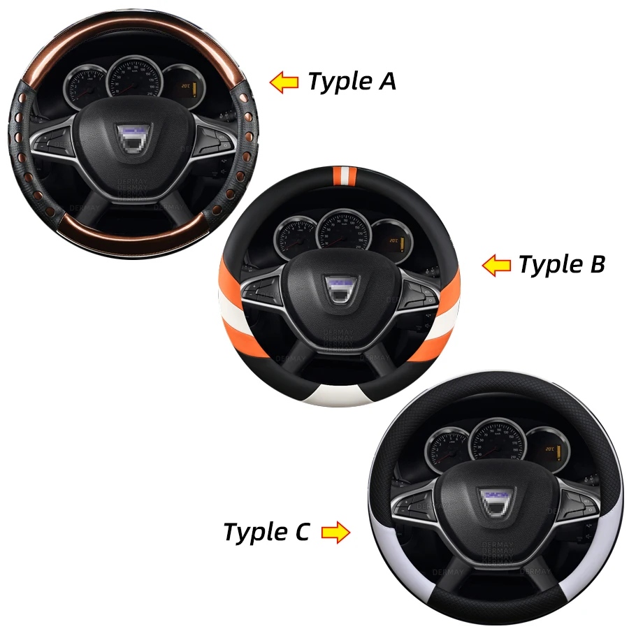 DERMAY Car Steering Wheel Cover for Dacia Sandero Stepway Logan Dokker  Duster Jogger Spring Lodgy Bigster Auto Accessories - AliExpress