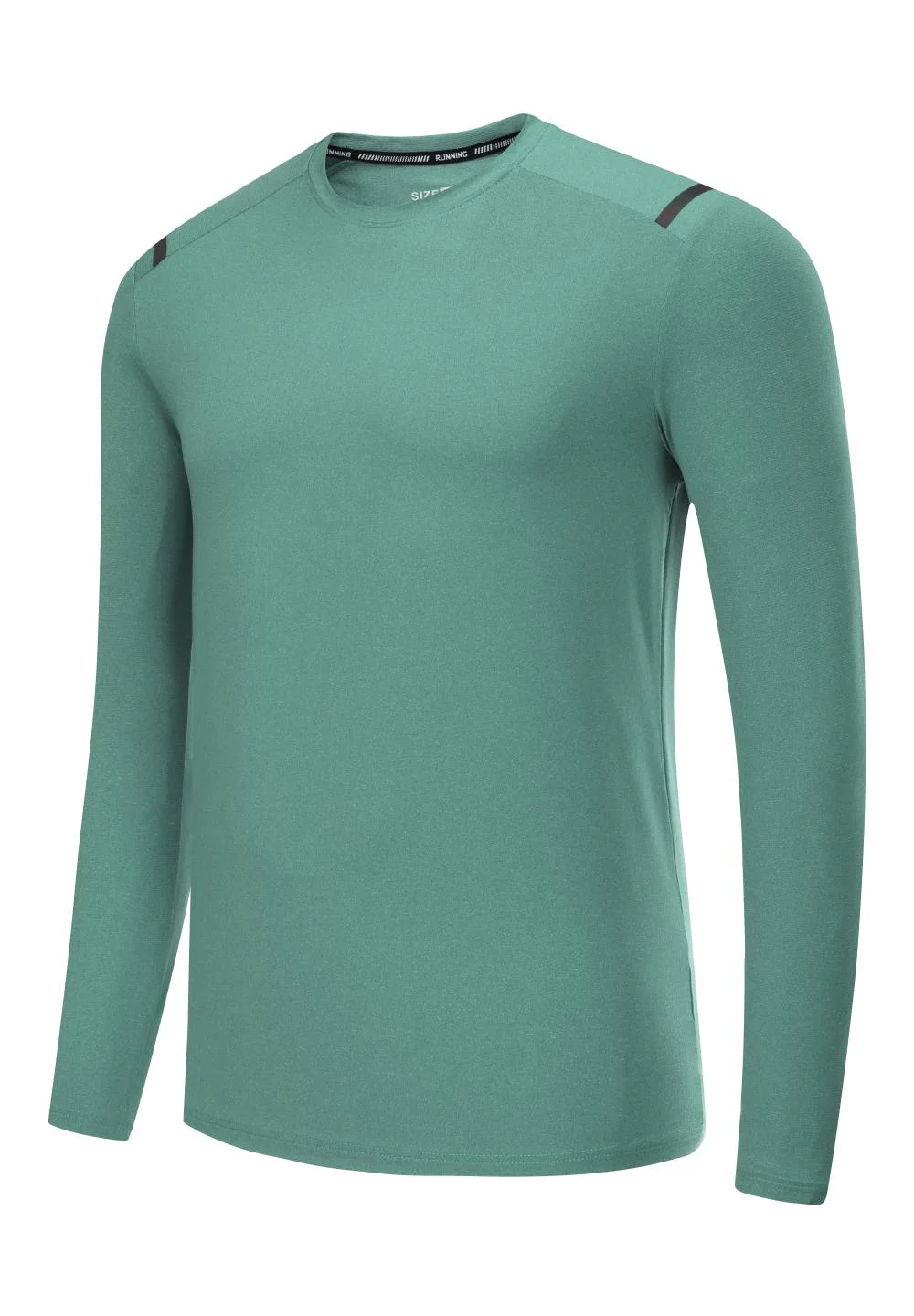

Outdoor sports running long sleeved quick drying T-shirt for men's breathable round neck solid color thin fitness suit
