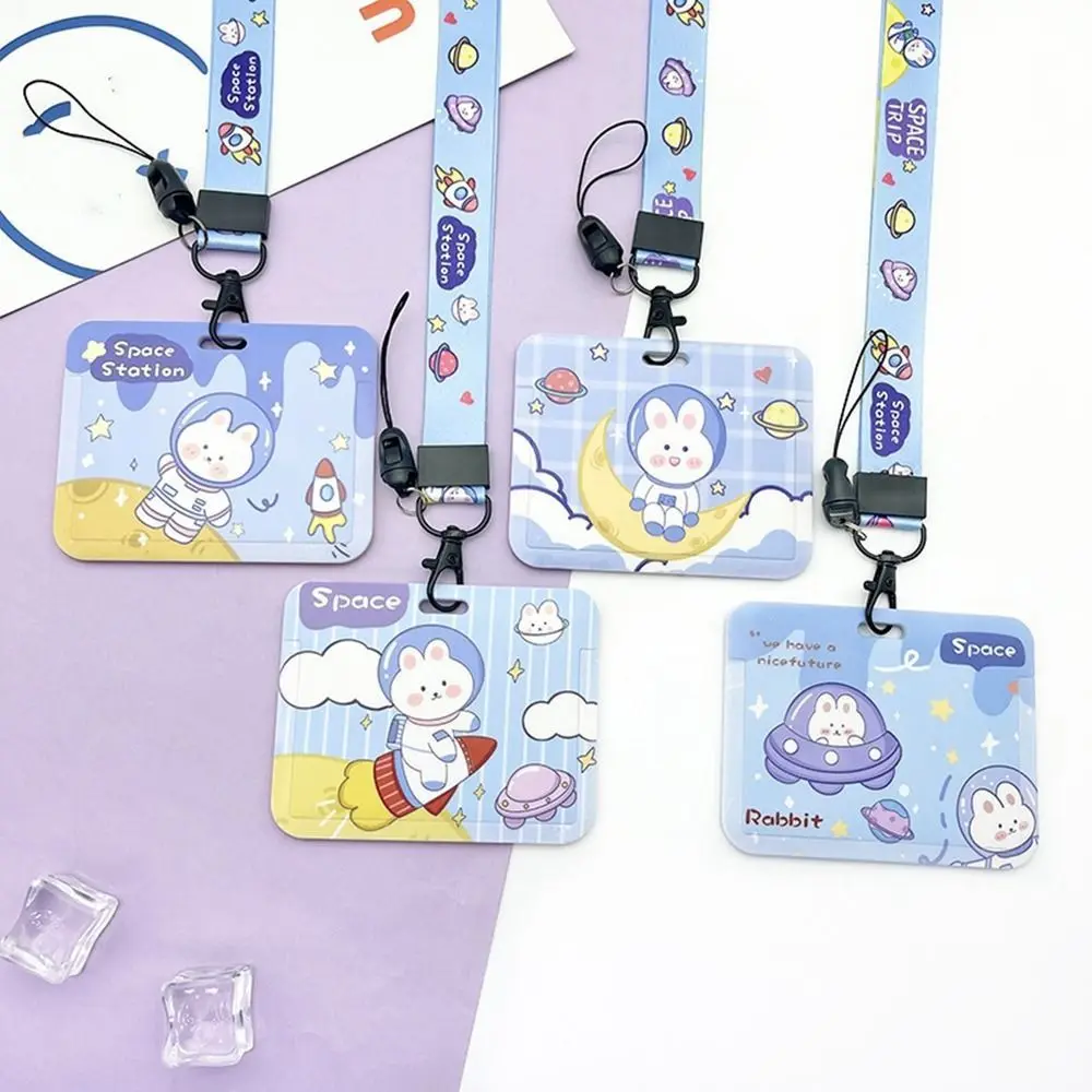 

Rabbit Bus Card Holders Credit ID Card Cover Astronaut Card Storage Cover Cartoon Card Holders Card Access Control Card Case