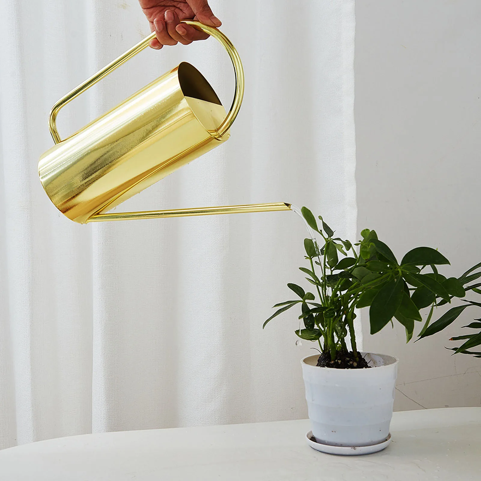 Plants Watering Can Long Spout 1500ml Large Capacity Watering Kettle Stainless Steel Pot Gardening Supplies Garden Can