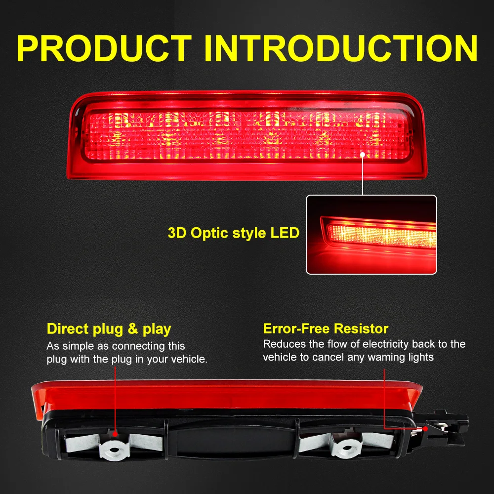 1PCS Für Volkswagen VW Caddy 2003-2015 Dritte 3rd Zentrum Hohe Ebene Hinten Bremslicht 2K 0 945 087C Bremsleuchte Auto LED Glühbirnen – Detail 4