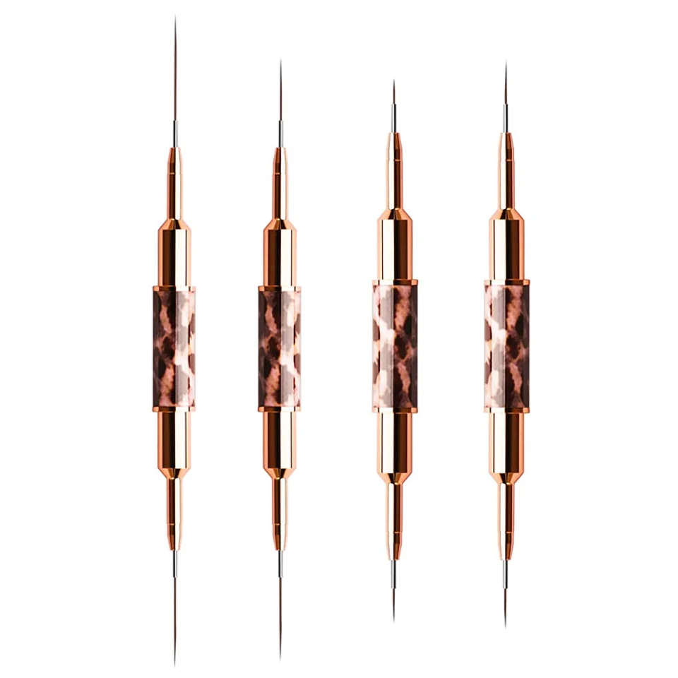 Double Head Nail Liner Brush - Leopard Print