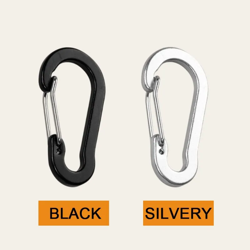 Climbing Buckle Climbing Carabiner Mountaineering Buckle Outdoor Camping Multi Functional Quick Hanging Stainless Steel Spring Buckle Safety 6PCS