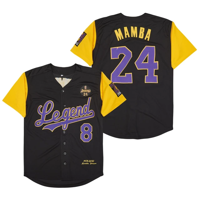 Bg Baseball Jerseys Legend 8 24 Mamba Jersey Outdoor Sportswear Embroidery  Sewing Yellow Hip-hop Street Culture Purple Number - Baseball Jerseys -  AliExpress