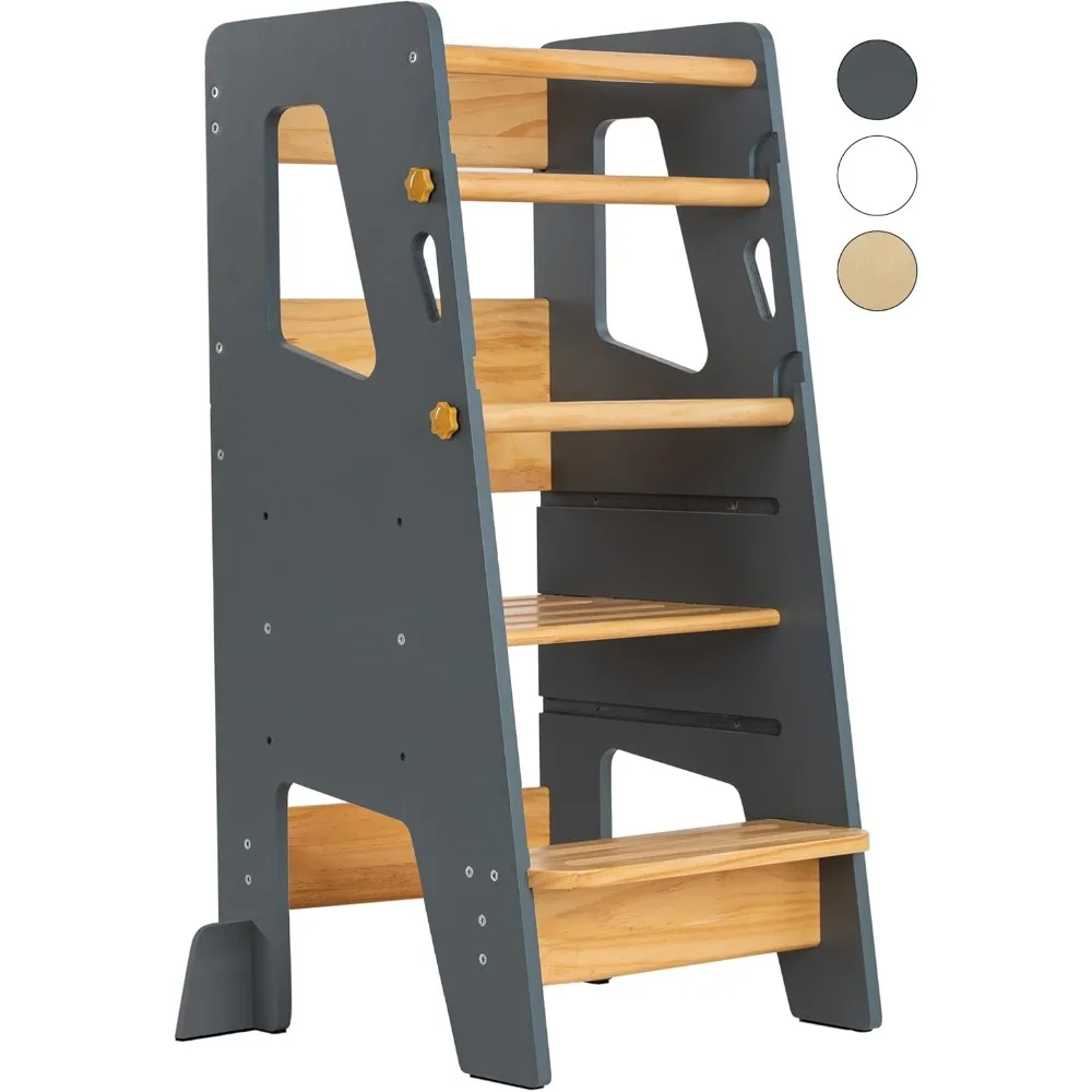 

Toddler Standing Tower - Complete Toddler Kitchen Stool Helper - Ideal Kids Kitchen Step Stool for Learning New Skills