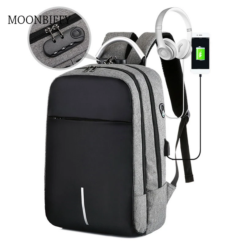 Business Men's Multifunctional Backpack With Anti Theft Lock 15.6 Inch  Laptop Men Backpack With Usb Charging Waterproof Backpack