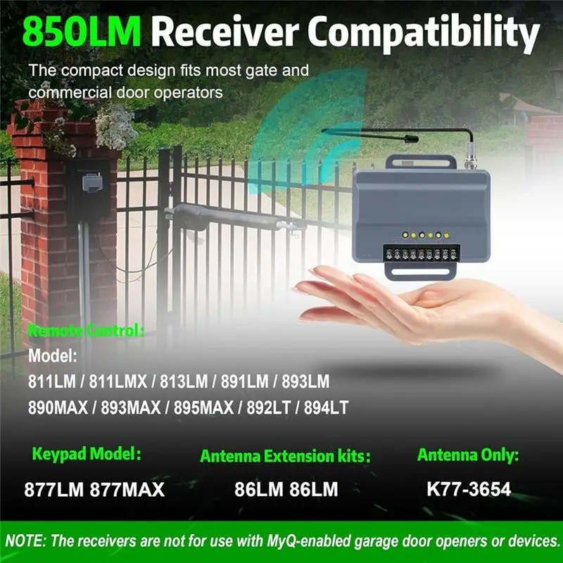 -[A51I 디지털] 850LM 도어 및 차고 문 개폐기 수신기용 3채널 게이트형 커뮤니티 건물 설계