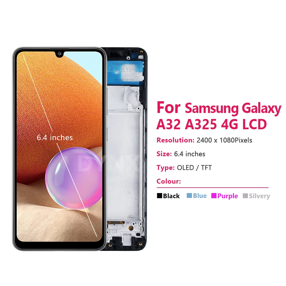 슈퍼 AMOLED LCD 디스플레이 터치 스크린 디지타이저 어셈블리 교체, 삼성 갤럭시 A32 4G A325 A325F SM-A325M SM-A325F DS