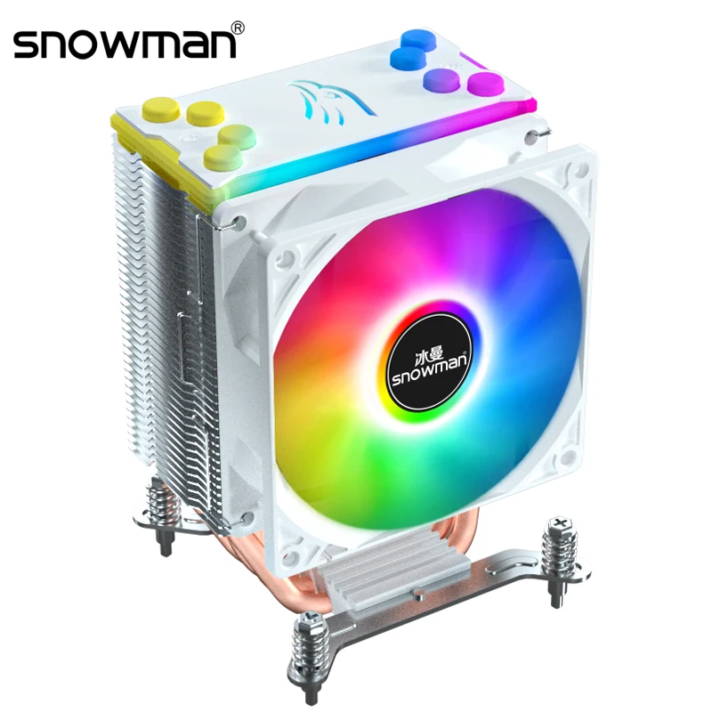SNOWMAN 4 Heat Pipes CPU Cooler 90mm 4 Pin PWM RGB for Intel LGA 1700