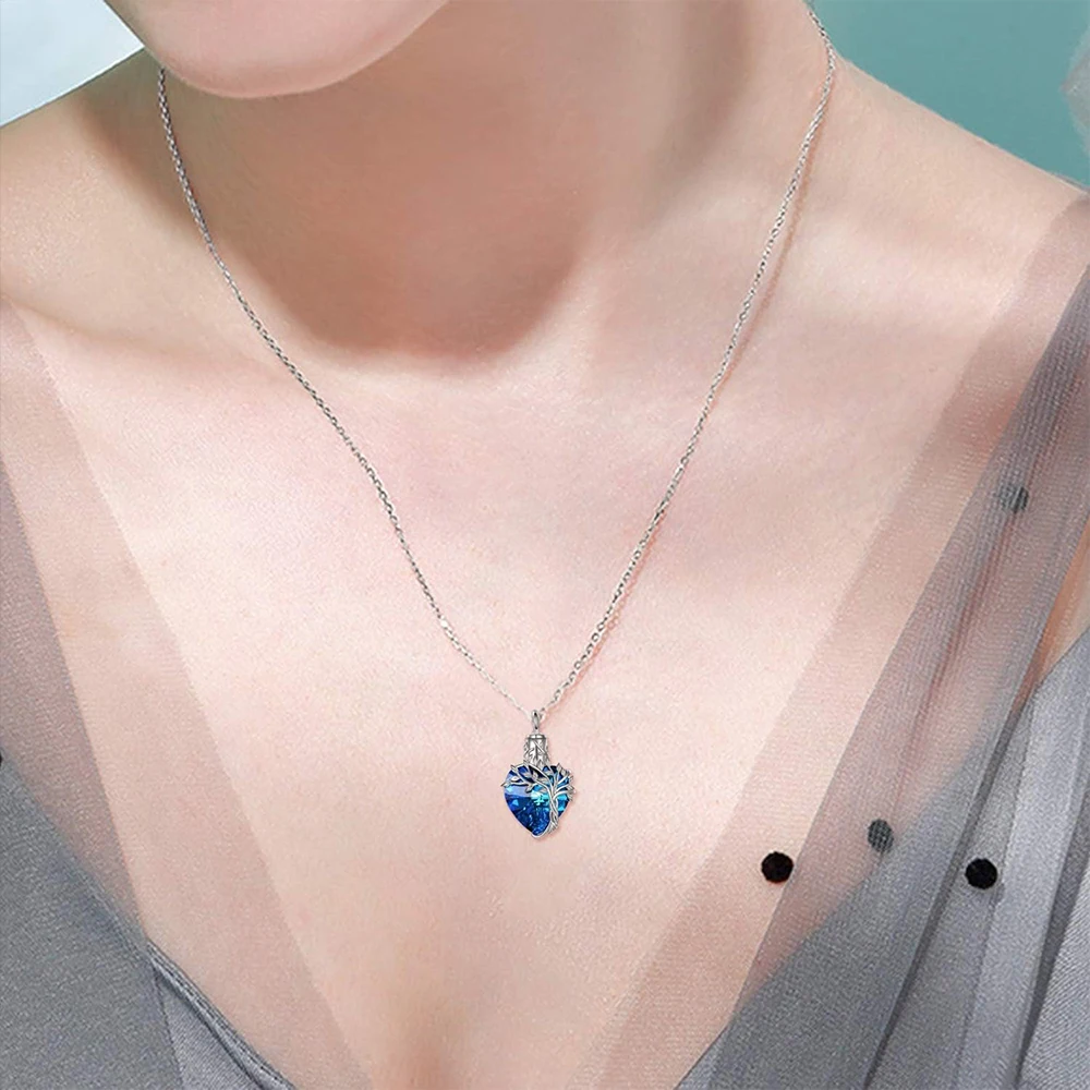 Heart Tree of Life Urn Necklace with Chain