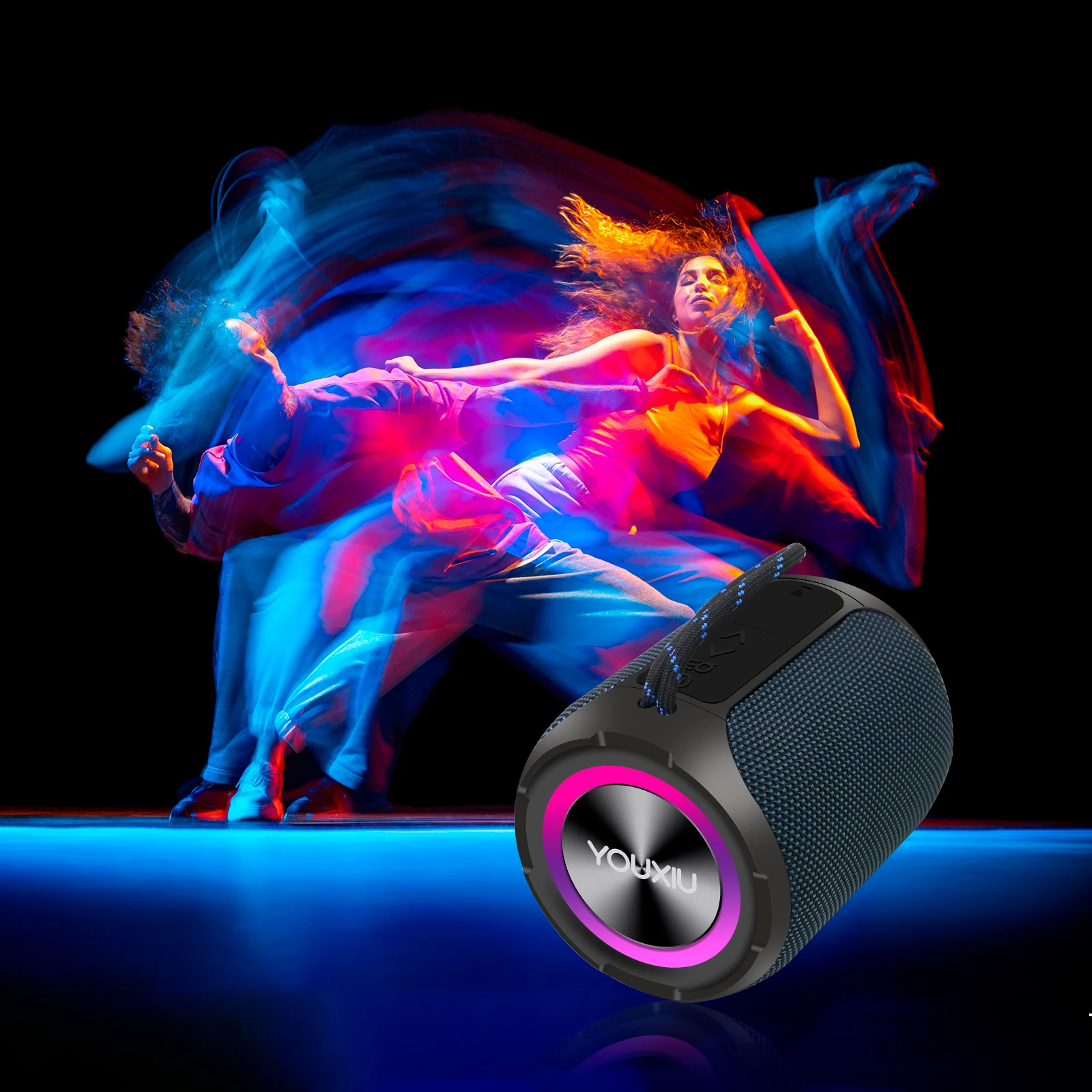 Altavoz portátil Bluetooth BT5.0 IPX7, reproductor de música inalámbrico, estéreo, resistente al agua, con luz LED, Subwoofer, para exteriores - Image 4