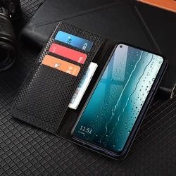 Grass Mat Genuine Leather Flip Wallet Cover Case - Premium Protective Phone Case with Card Slot - Oneplus 6 (Black)