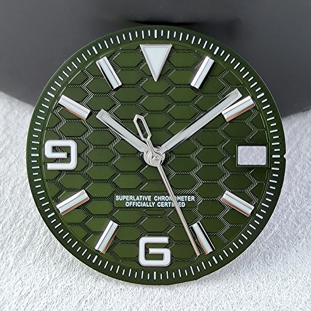 Blue Luminous Watch Dial with Numerals - 28.5mm
