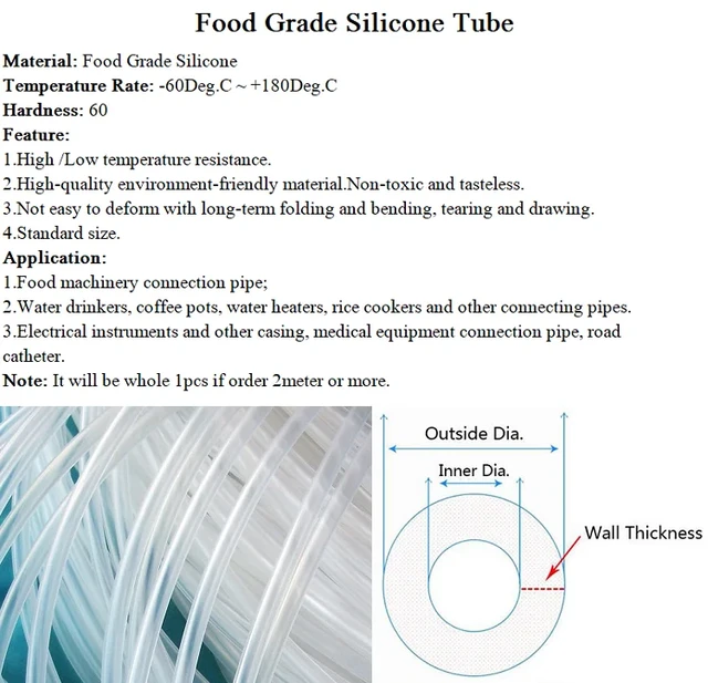 Polytec Silicone Tube/Pipe 10MM OD, 8MM ID, Transparent, 5mtr length :  : Home & Kitchen