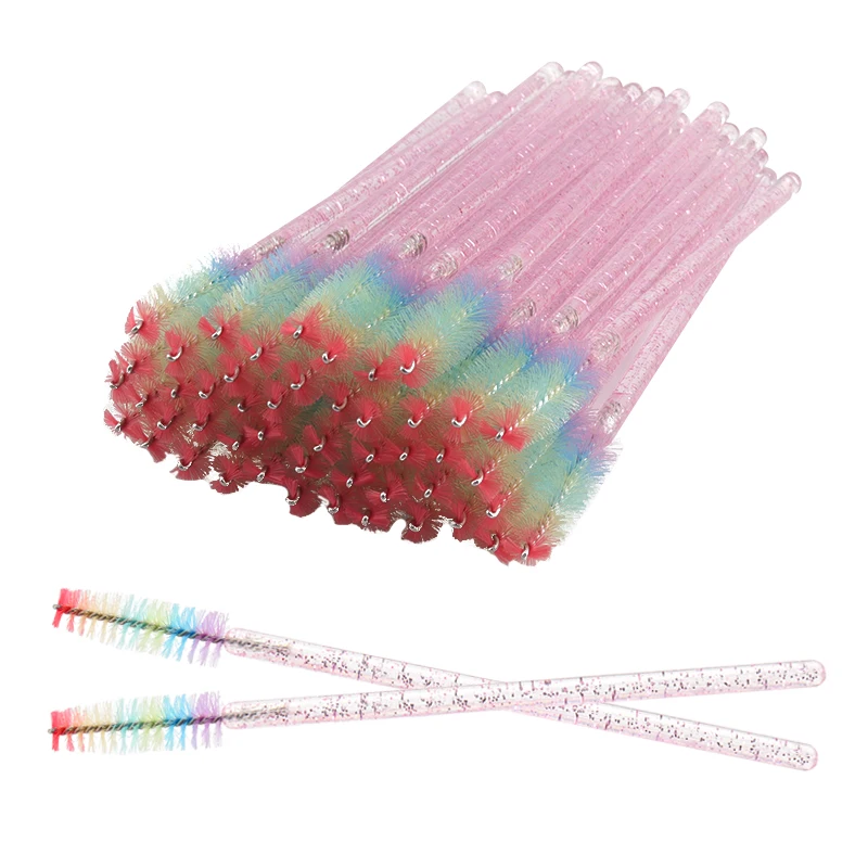 50 stücke Einweg Kristall Wimpern Pinsel Augenbraue Hebe Kamm Spoolie Pinsel Mascara Wands Applikator Lash Verlängerung Make-Up-Tool – Detail 1