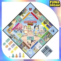 Bluey Little Blue Dog Bluey Kids Junior Edition Monopoly Real Estate Tycoon Toy Board Game Monopoly Board Game Toys Fun Games 2