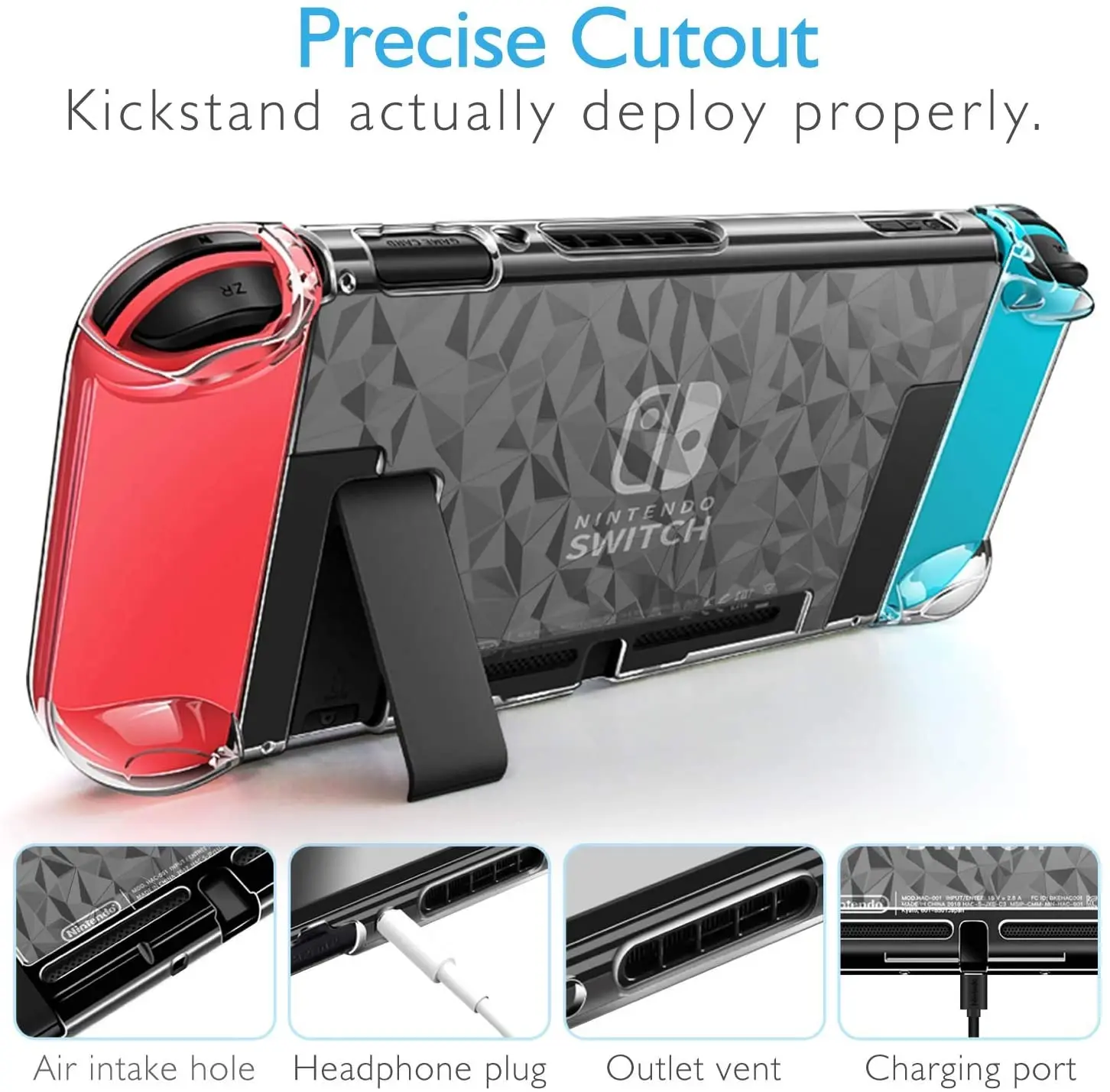 Mooroer-nintendo Switch Case com Protetor de Tela Capa Protetora Dockable Temperado - Image 3