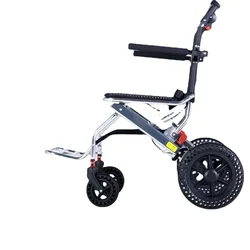 Aluminum alloy portable wheelchair scooter, ultralight travel folding, lightweight small simple trolley for the elderly