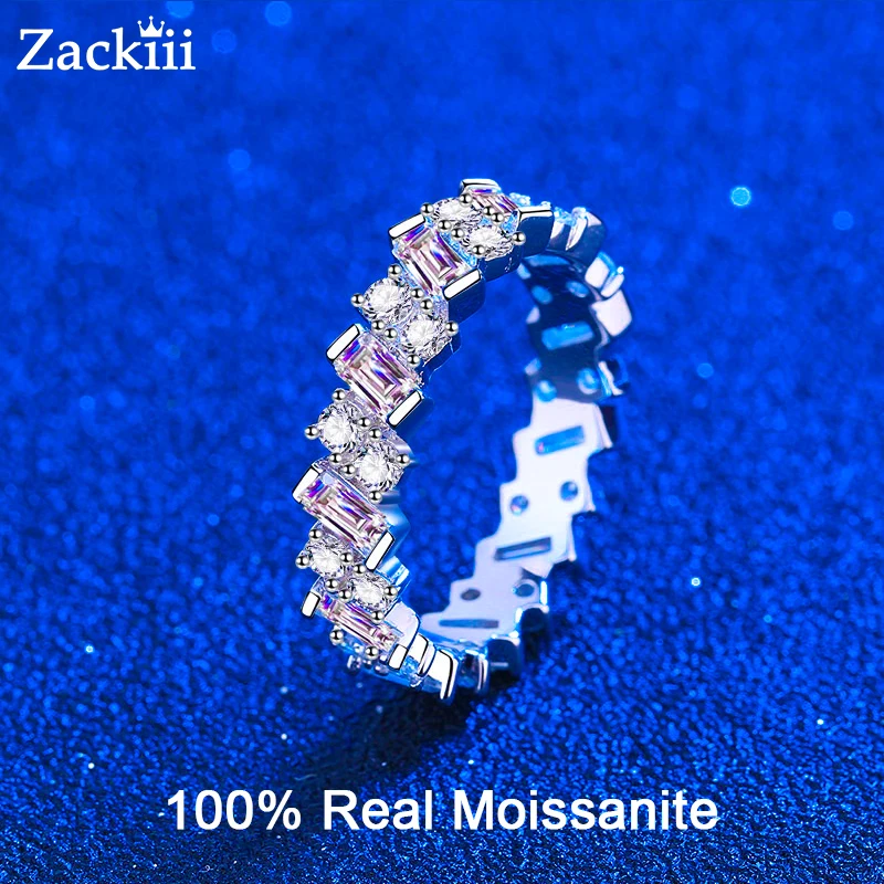 EmeraldCutMoissaniteEternityWeddingBandRing3CTLabDiamond