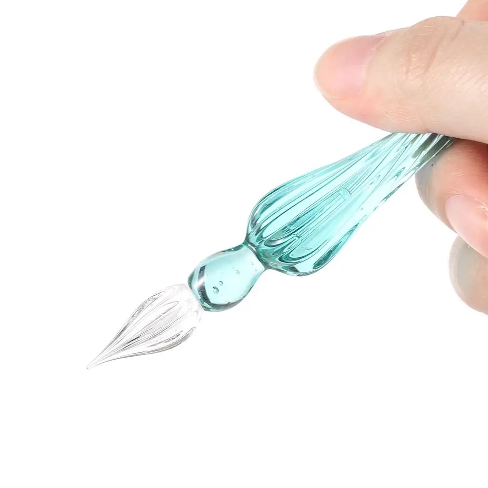 1PC Handmade Calligraphy Signature Writing Fountain Pen Painting Supplies Filling Ink Glass Dip Pen 5