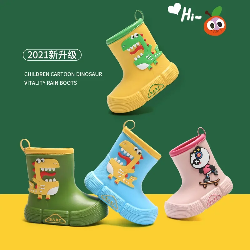 Cartoon Cute Dinosaur Panda Children Rain Shoes for Boys Girls Waterproof EVA Rubber Non Slip Toddler Kids Rain Boots