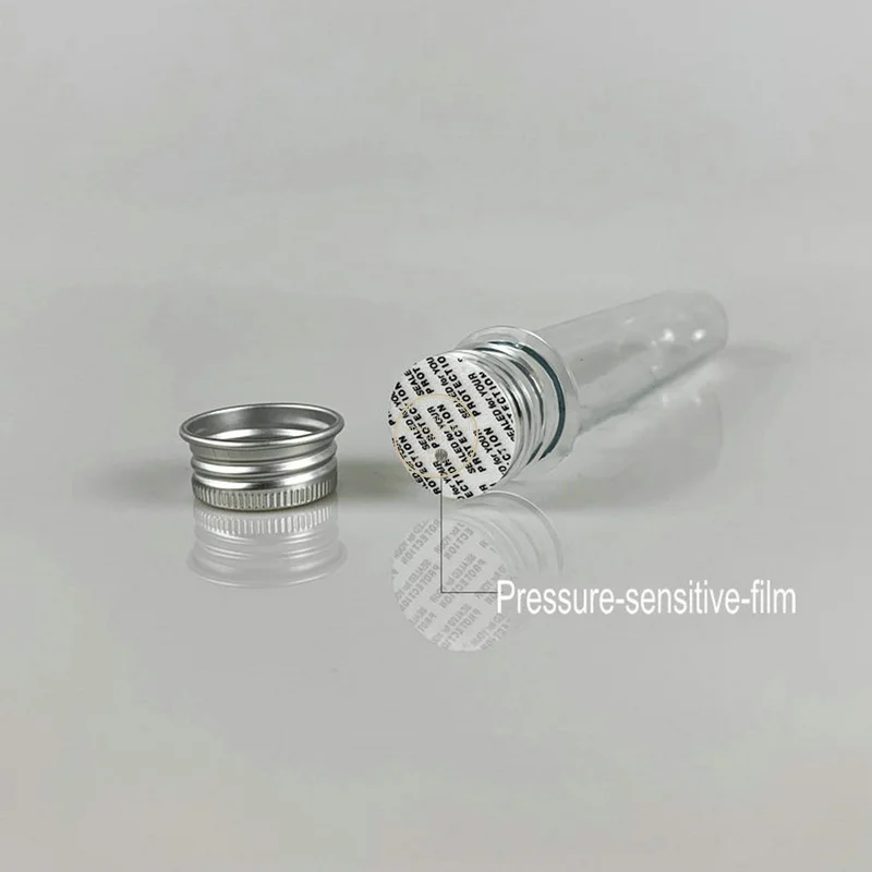 Lab 30/40/70/100ml PET test tube bottle Transparent cylindrical plastic refillable bottle for Mask candy data line 10pcs Lab Reagent Bottle