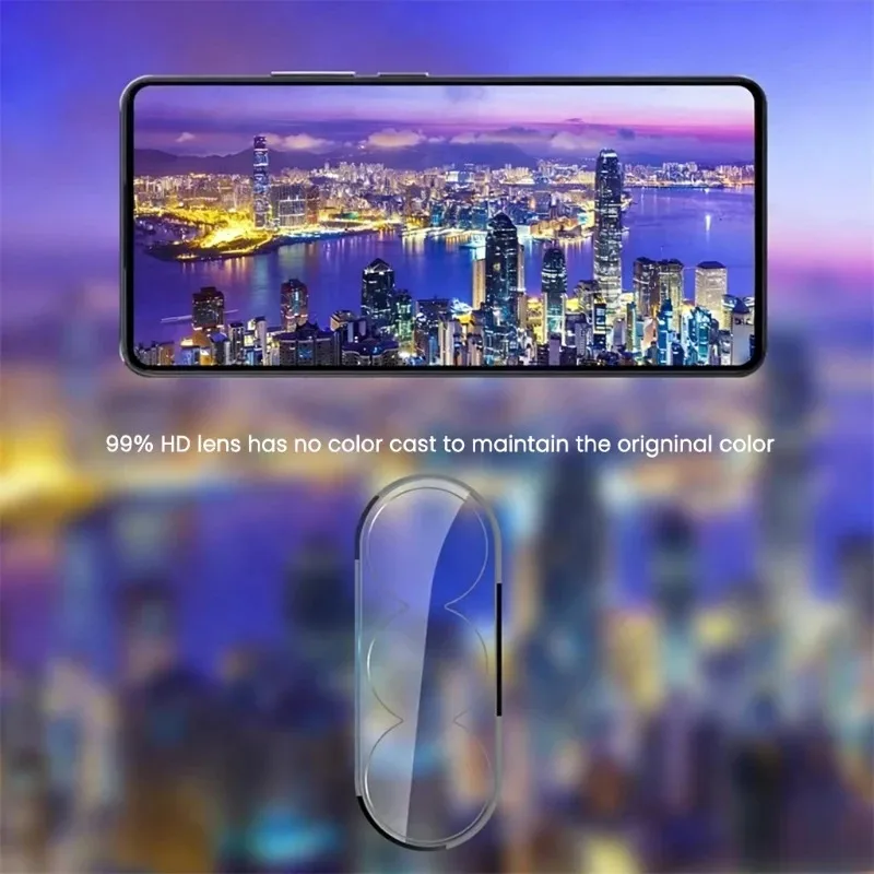 3-in-1 Clear Tempered Glass Case with 3D Curved Camera Lens Protector