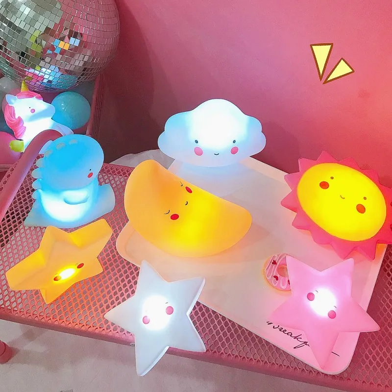 led night light led atmosphere lights led night lamp moon projector light Cartoon Christmas Eve lights LED Decoration Moon Star Girls Children Toy Gift lights Bedroom Bedside Room Atmosphere Decorati