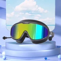 Swimming Goggles Big Frame Swimming Goggles Big Frame HD Wide View Anti-Fog UV Protection Swimming Goggles for Adults No Leaking 1