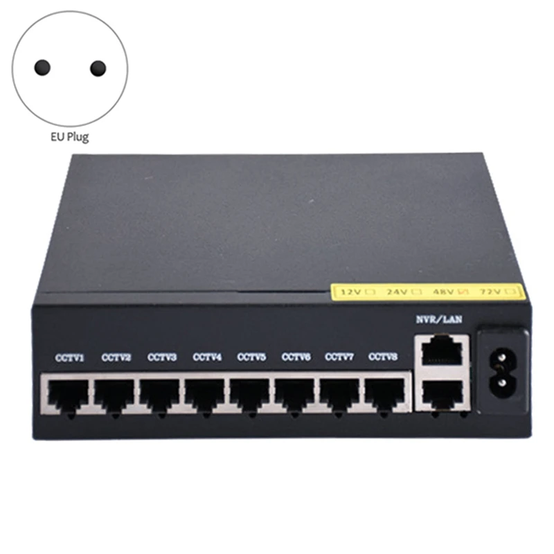 8+2 Standard POE Switch Network Splitter 10-Port Switch Wireless AP Monitoring