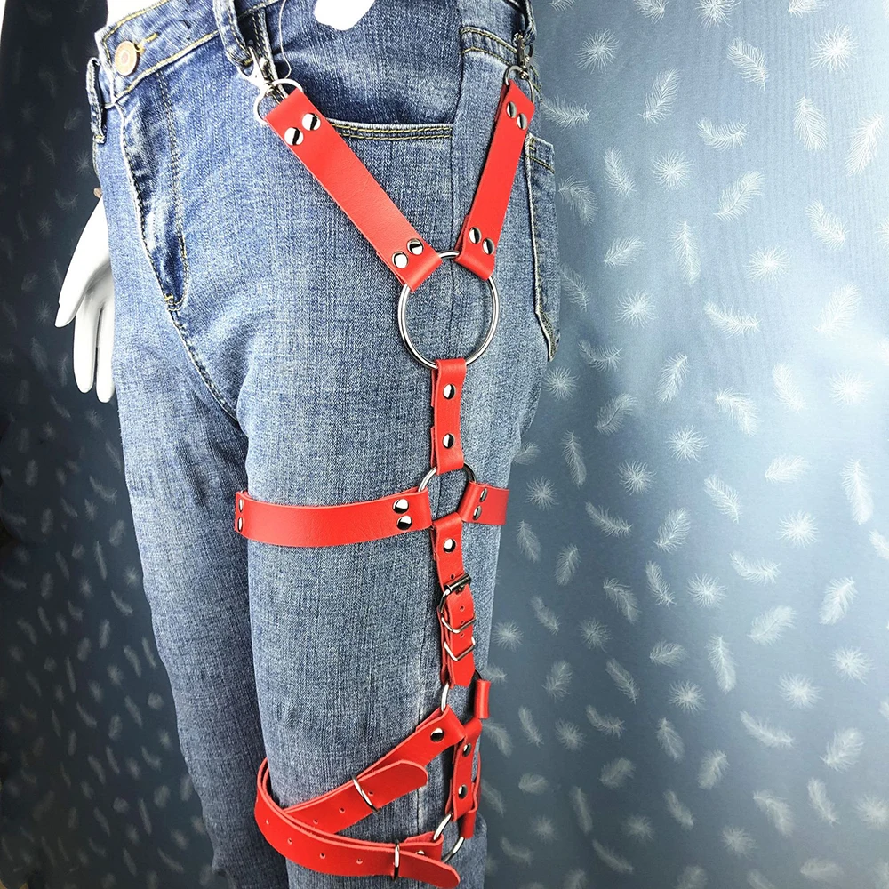 

PU Leather Sword Belt Women Waist Garter Body Bondage Sexy Leg Suspenders Restraints Harness Erotic Single Leg Fetish Lingerie