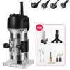 1000W Woodworking Electric Trimmer 32000RPM Wood Engraving Slotting Trimming Machine Carving Router Slotting With Milling Cutter 1