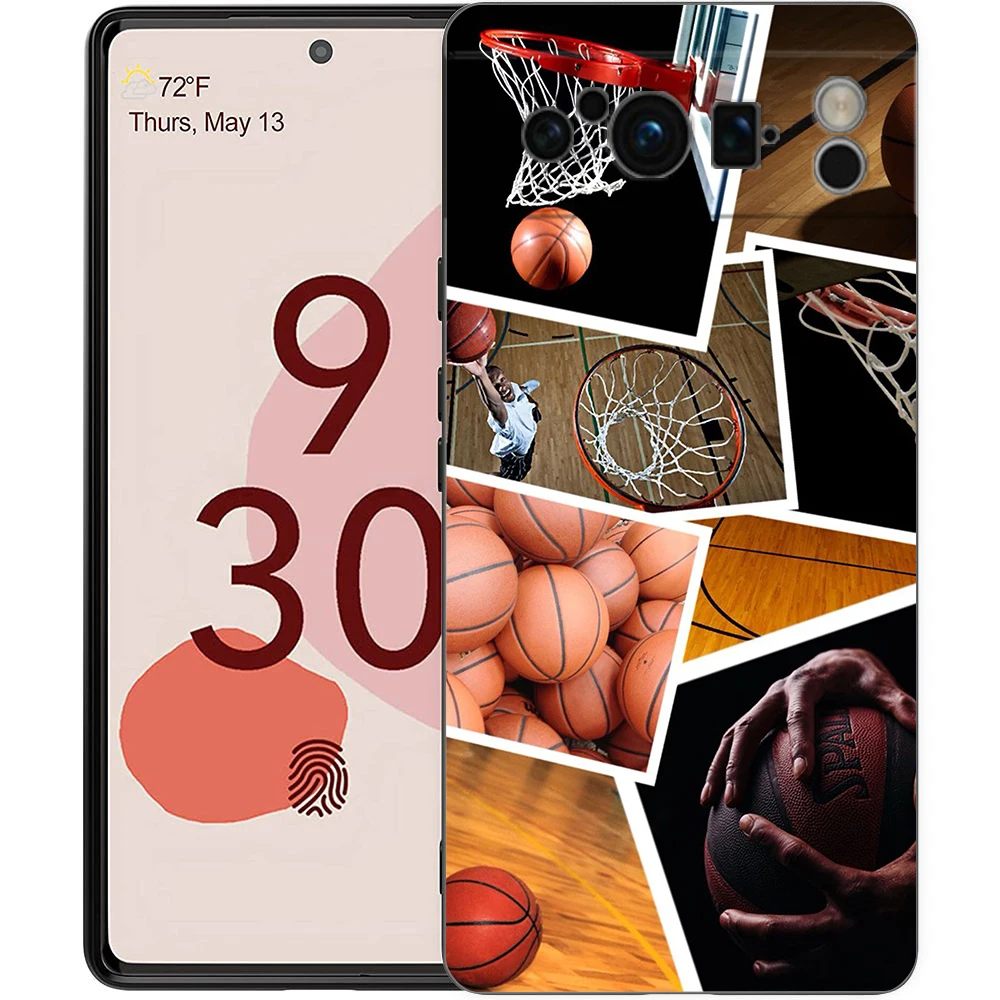 Sleek Basketball-Themed Shockproof Silicone Phone Case Cover